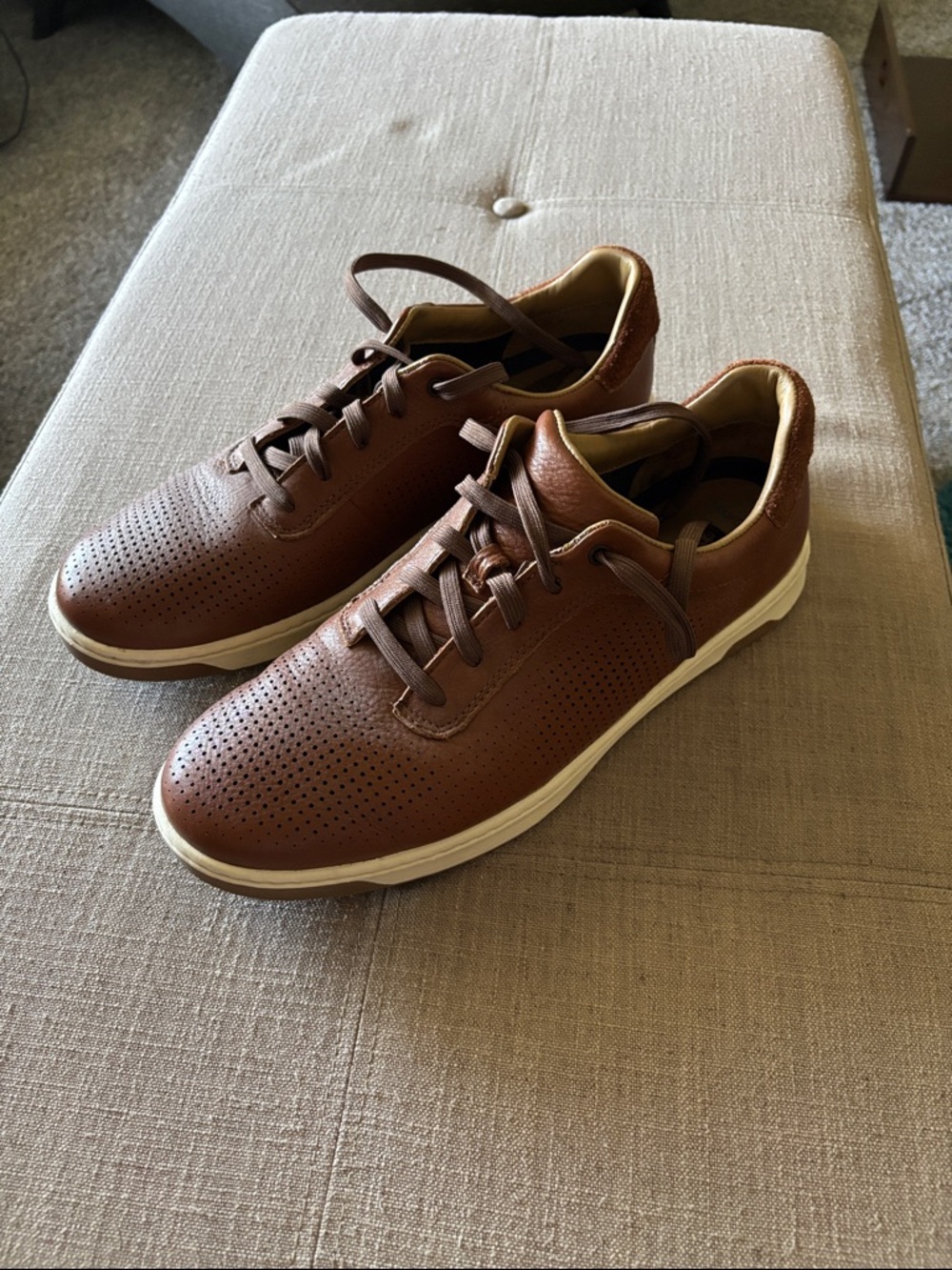 Men's Johnston & Murphy Brown Leather Sneakers, Size 11.5